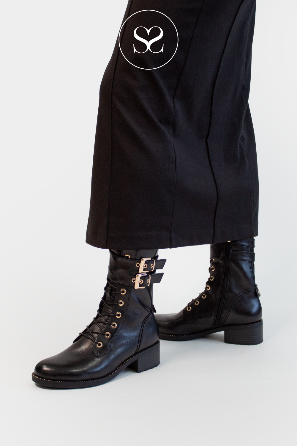 REGARDE LE CIEL EMILY 39 BLACK BIKER BOOT REGARDE LE CIEL SHOES IRELAND