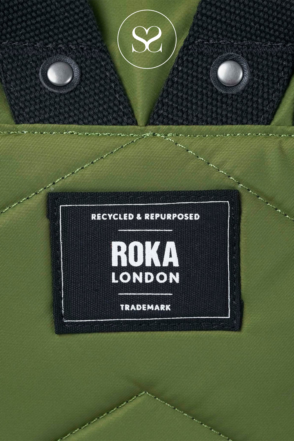 ROKA CANFIELD B MEDIUM GREEN (AVOCADO) BLACK HANDLE BACKPACK