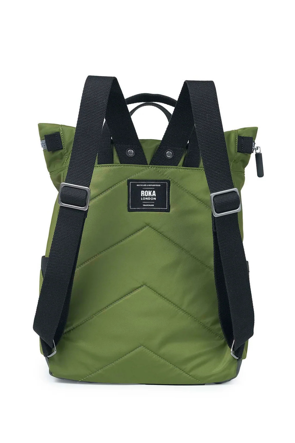 ROKA CANFIELD B MEDIUM GREEN (AVOCADO) BLACK HANDLE BACKPACK