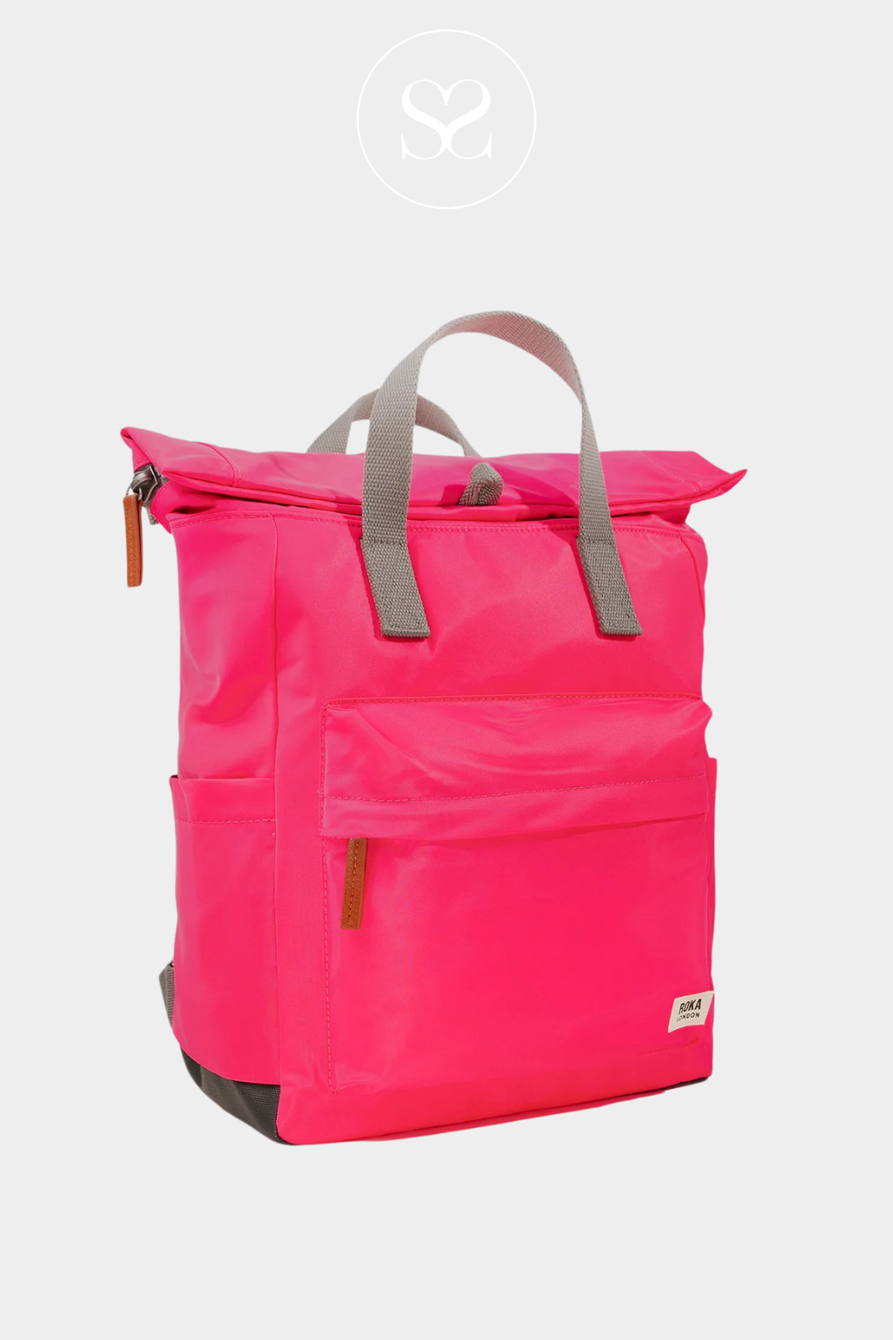 ROKA CANFIELD B MEDIUM SPARKLING RECYCLED NYLON BACK PACK WITH WIDE MOUTH OPENING WITH CHUNKY ZIP AND MAGNETIC HOLDERS