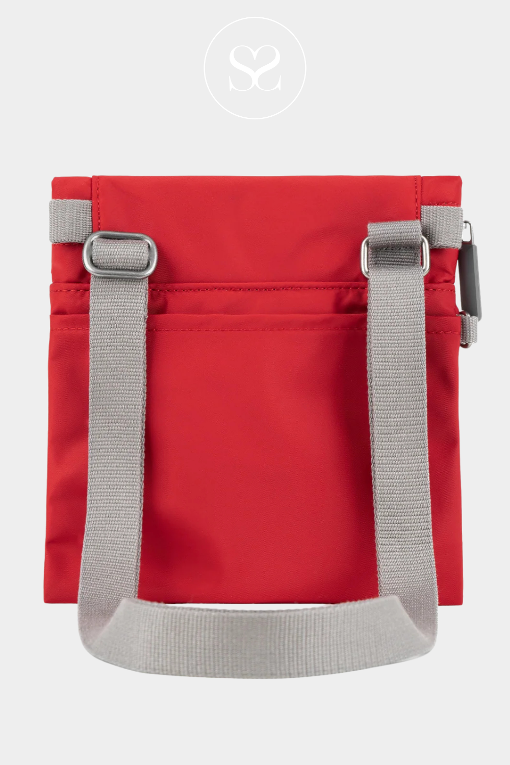 ROKA STRATFORD SMALL CRANBERRY WEATHER-RESISTANT REPURPOSED NYLON MATERIAL WITH INSIDE POCKETS AND ADJUSTABLE BACK STRAP