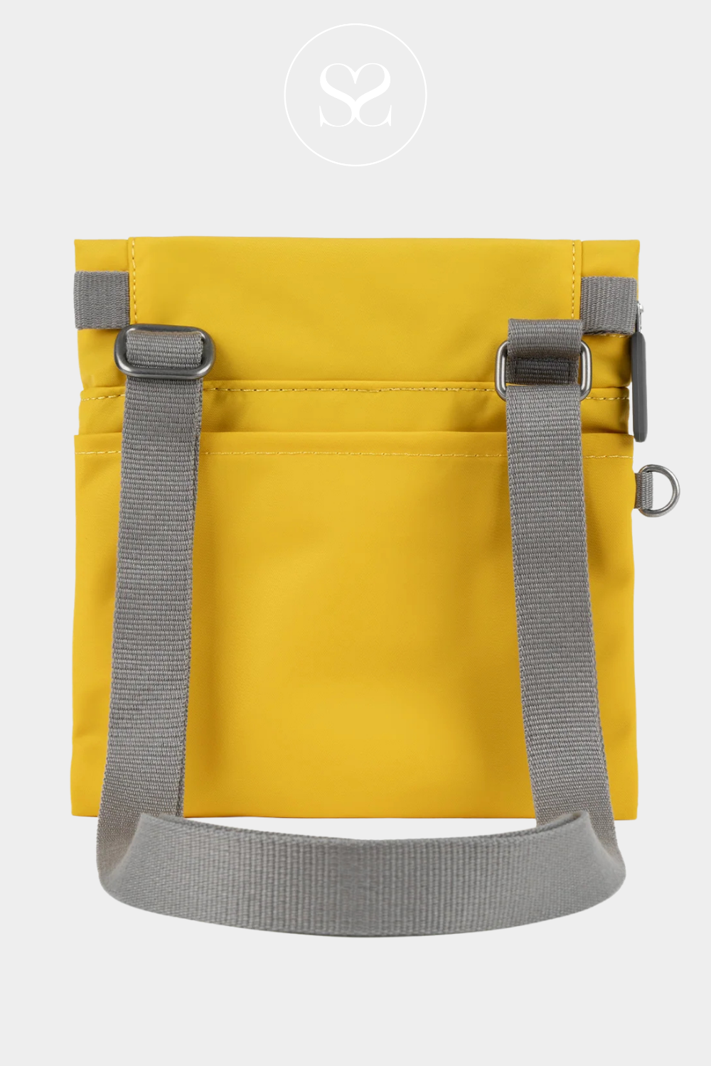 ROKA STRATFORD SMALL MUSTARD WATERPROOF ROLL TOP BAG WITH BACK POCKETS AND ADJUSTABLE BACK STRAP