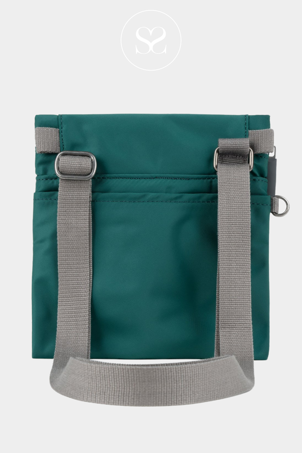 ROKA STRATFORD SMALL TEAL WEATHER-RESISTANT BAG WITH ADJUSTABLE BACK STRAP AND BACK POCKETS 