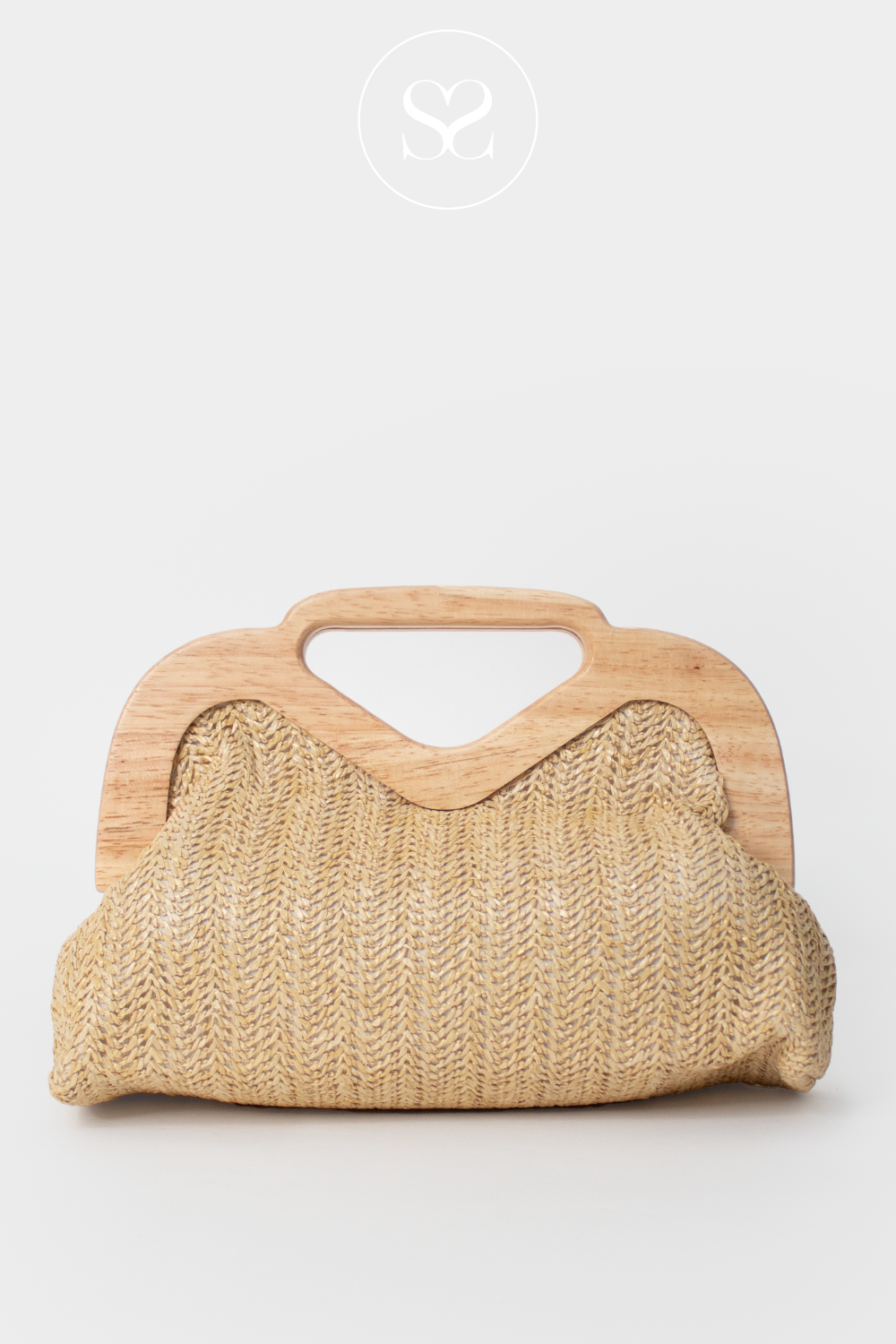 SHENEIL BJH717 WOVEN STRAW HANDHELD CLUTCH BAG