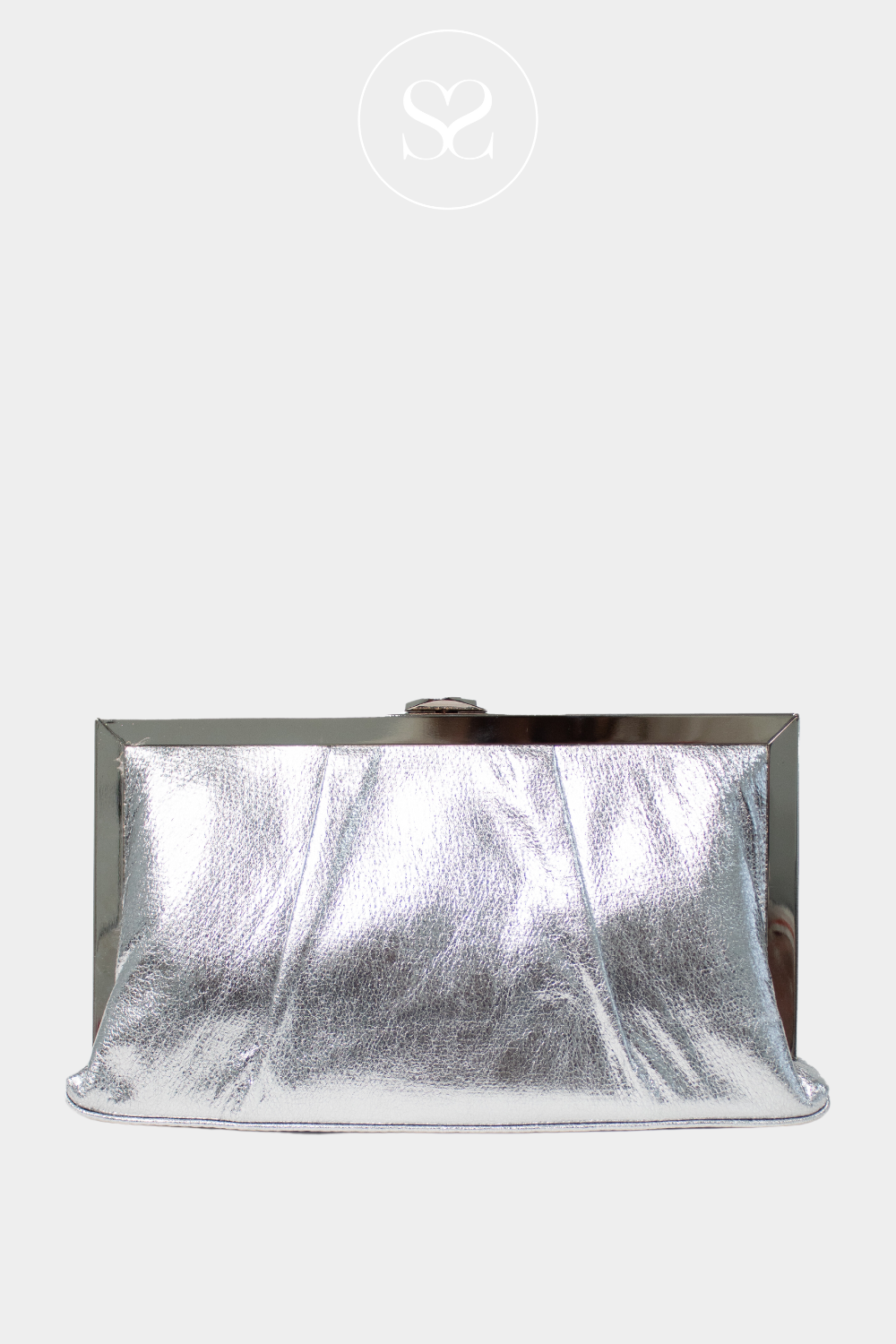 SHENEIL 2812 SILVER ENVELOPE CLUTCH BAG