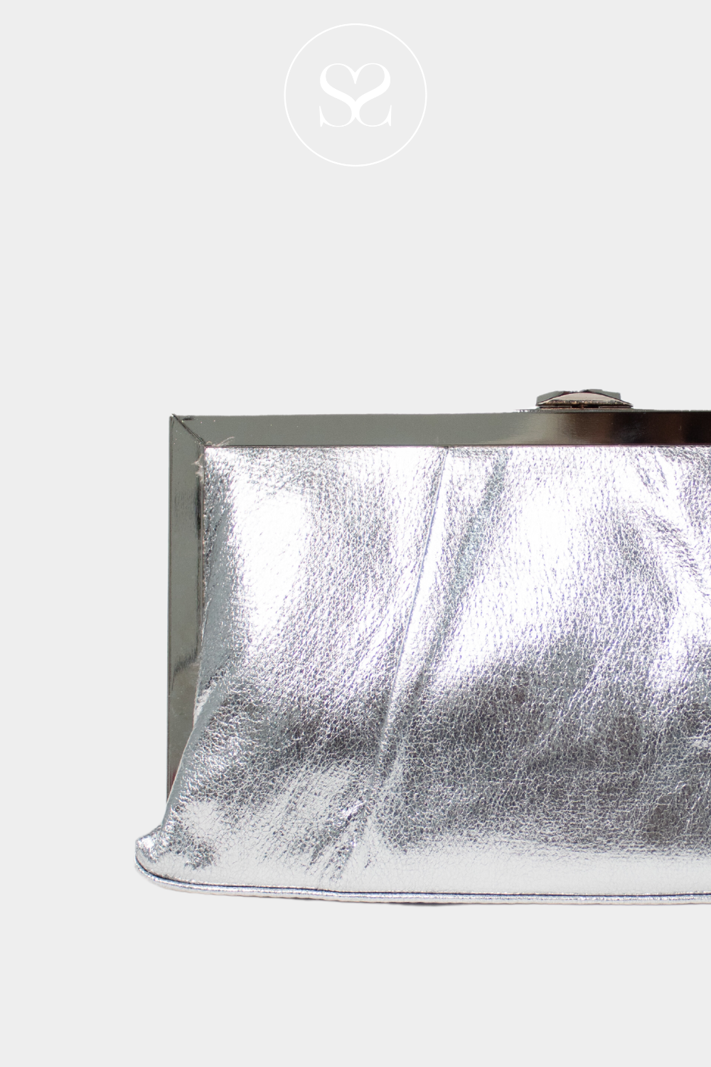 SHENEIL 2812 SILVER ENVELOPE CLUTCH BAG