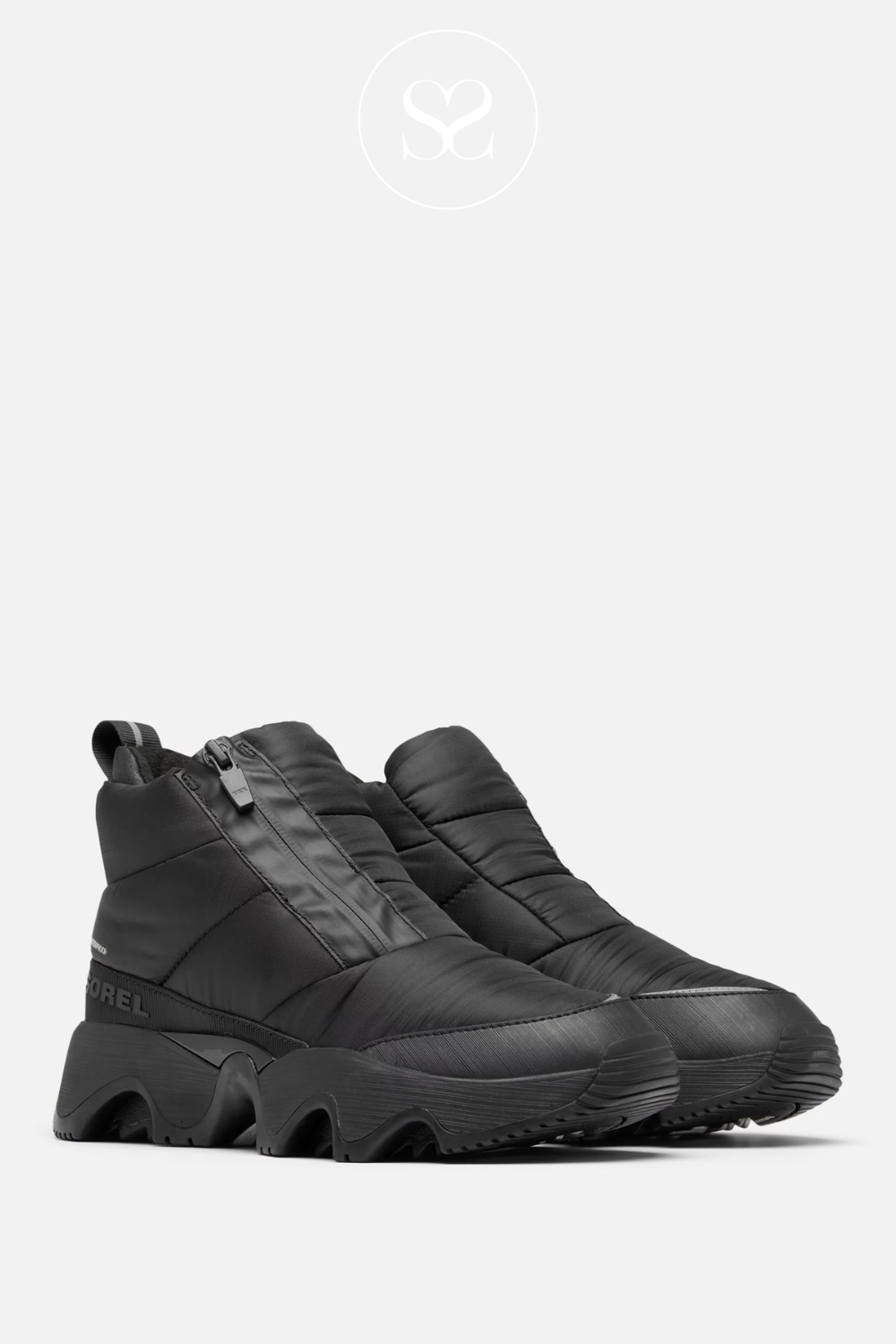 SOREL KINETIC IMPACT BLACK WATERPROOF BOOTS WITH SIDE ZIP