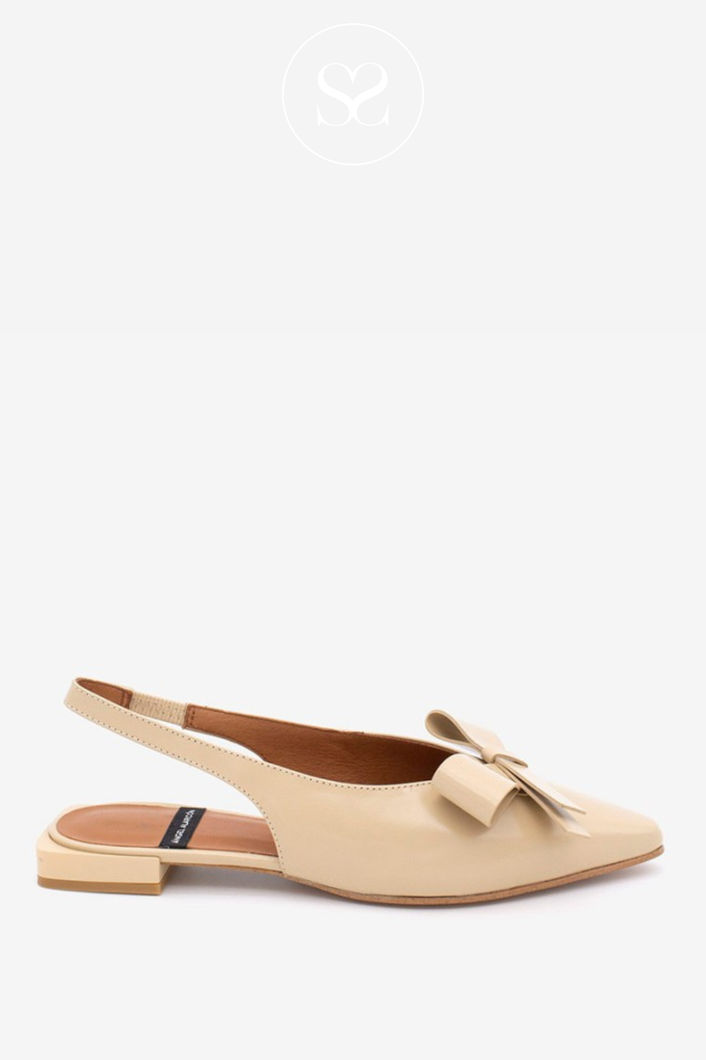 ANGEL ALARCON CHARLOTTE - CREAM BOW SLINGBACK FLATS IRELAND