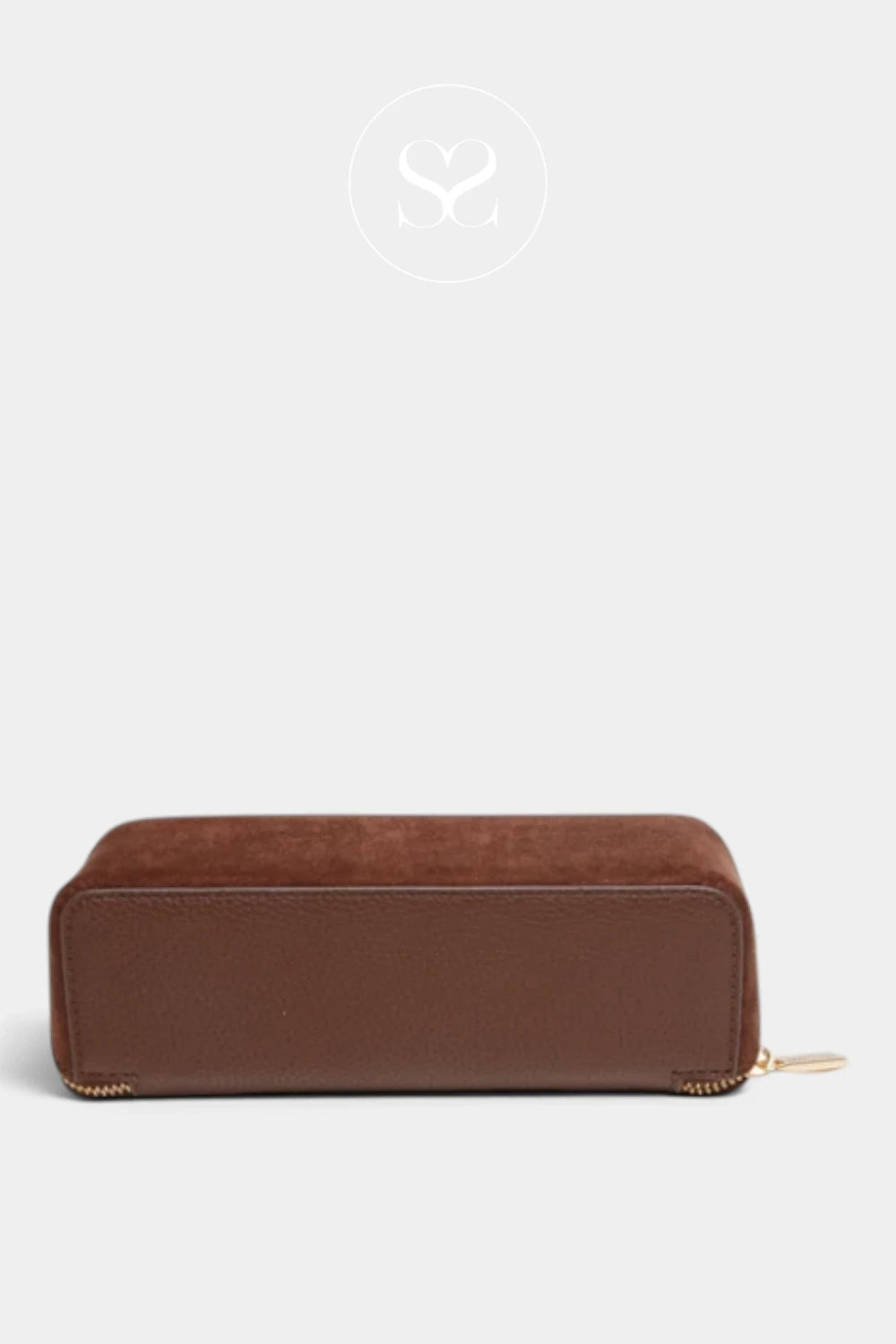 Alice Wheeler Chocolate Suede Small Train Case - Kensington (S)