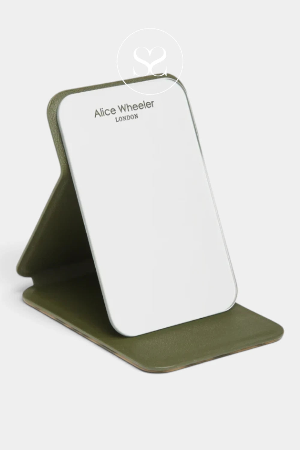 Alice Wheeler Olive Leopard Print Mini Folding Mirror