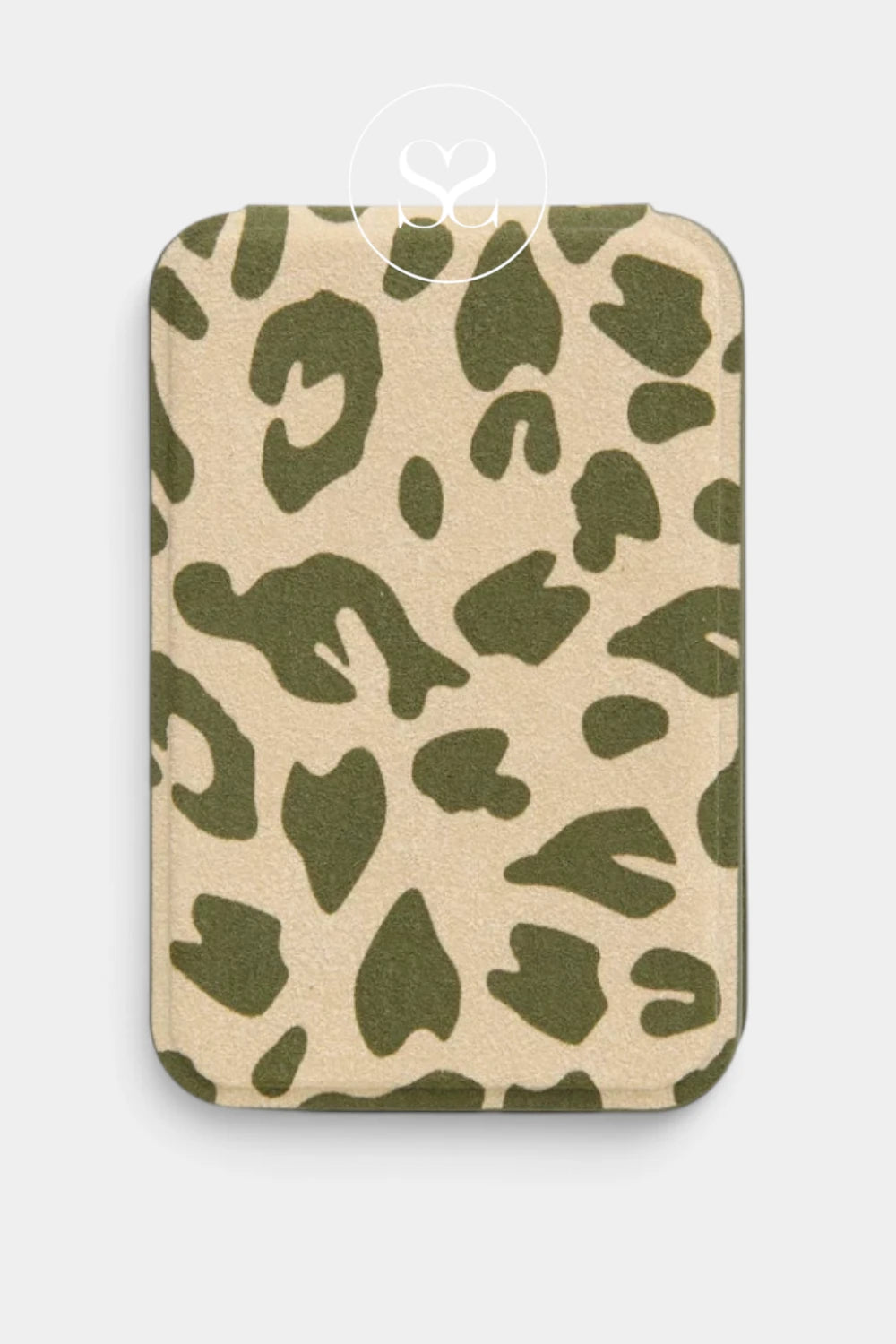 Alice Wheeler Olive Leopard Print Mini Folding Mirror