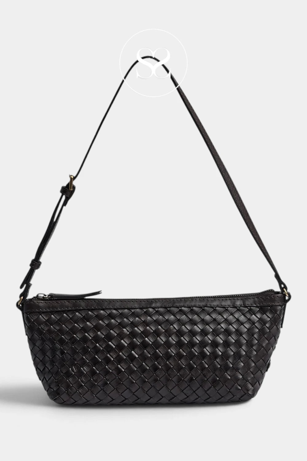 Depeche Chocolate Brown woven leather Shoulder Bag - 17420