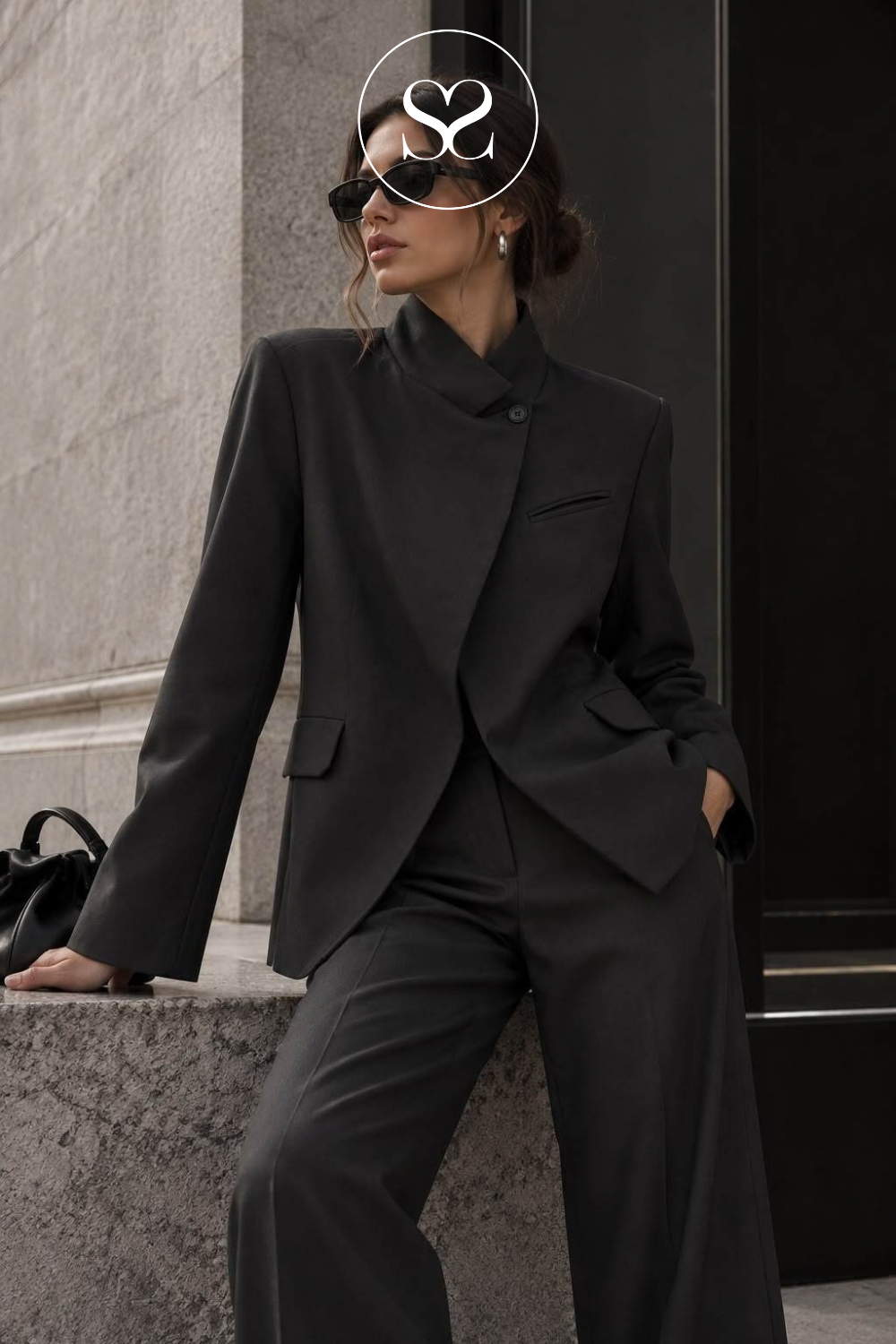 Black Structured Blazer - 88615