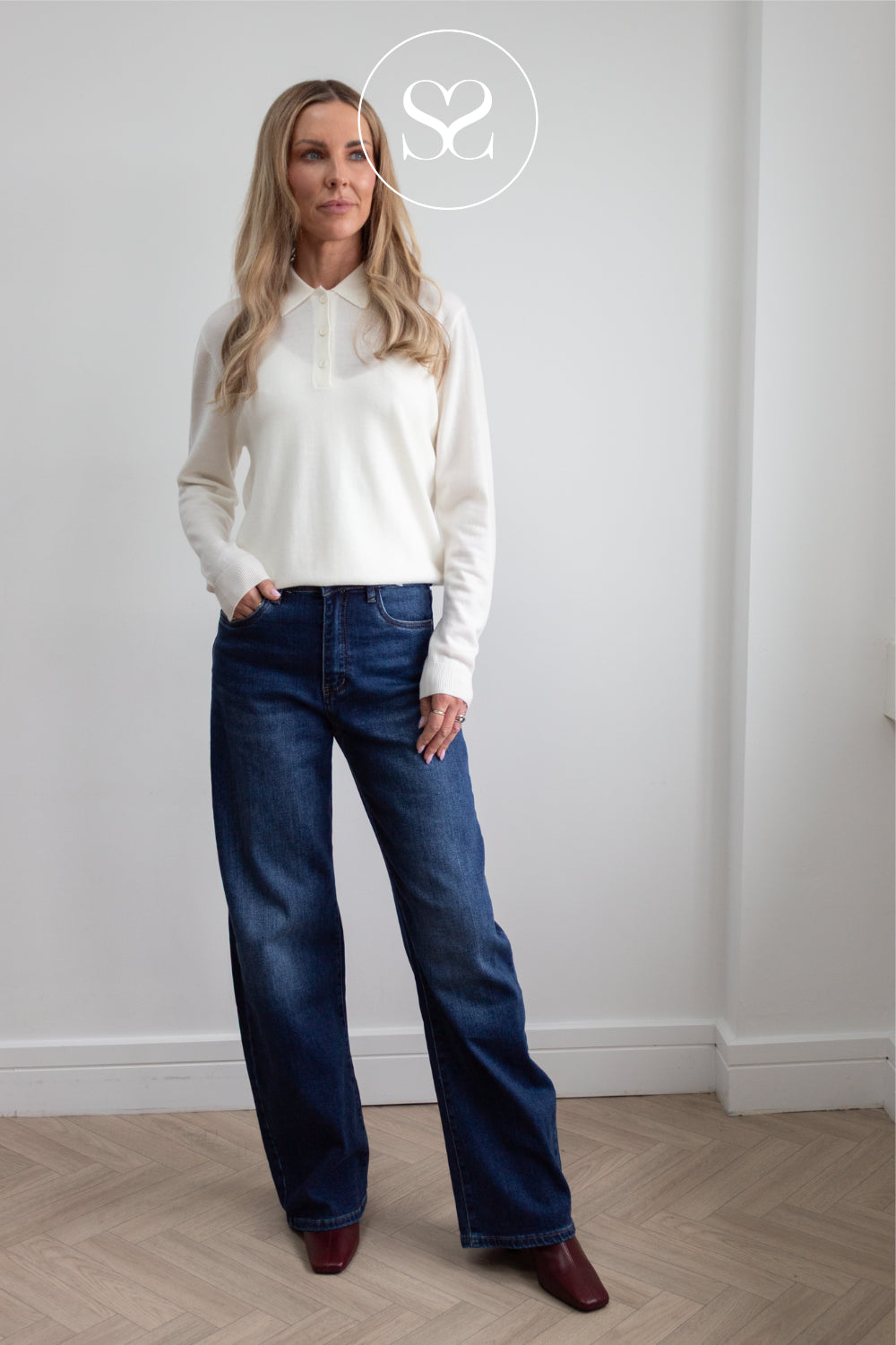 Blue Full Length Barrel Jeans — Lowen