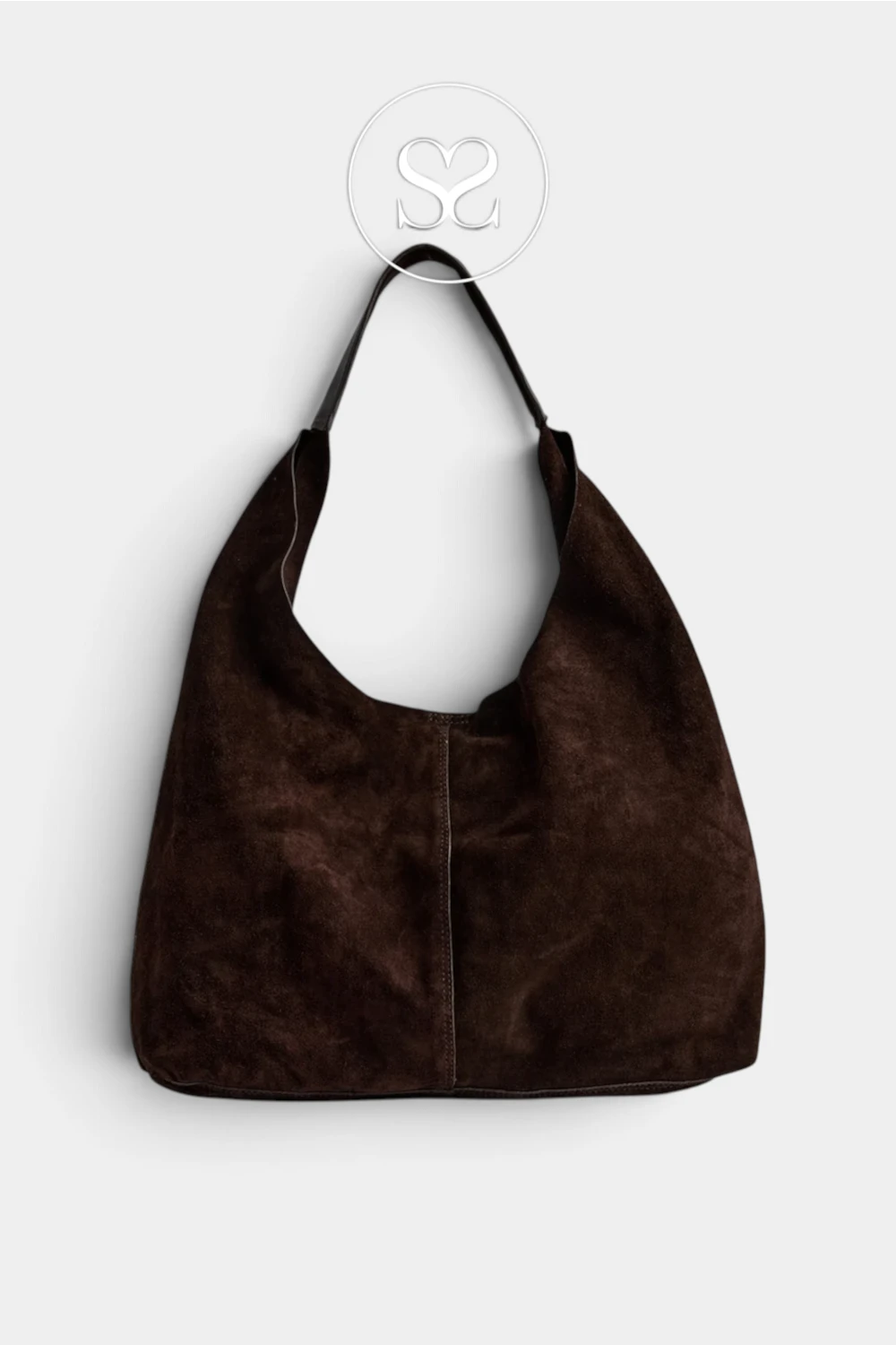Depeche Chocolate Brown Suede Shopper Bag - 16644 for WOmen - ireland