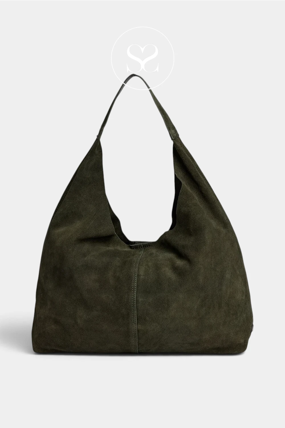 Depeche Army Green Suede Shopper Bag - 16644 for Women - Ireland