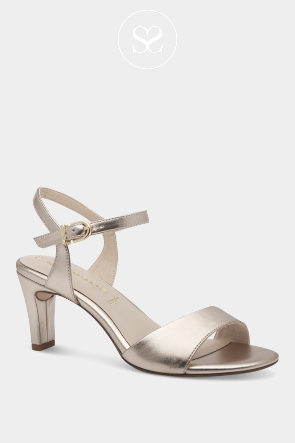 comfortable gold high heel sandals with block heel, Ireland