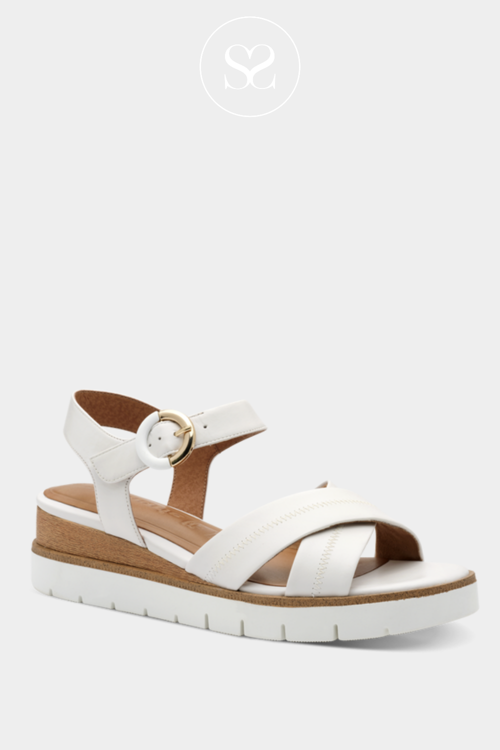 comfortable white leather wedge sandals