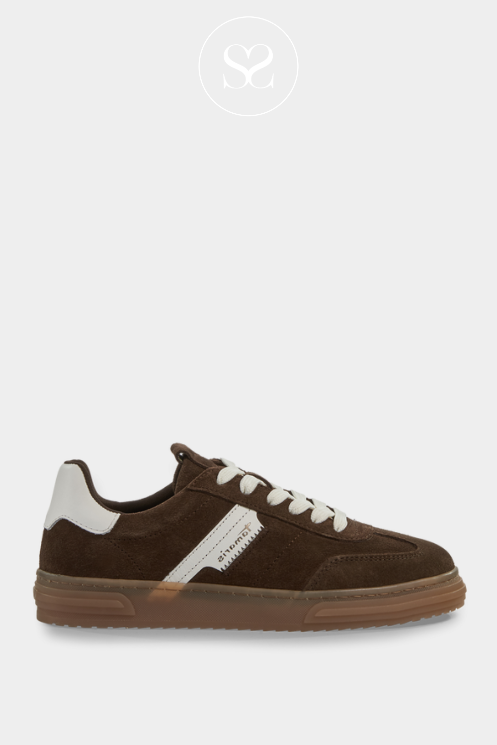 BUY TAMARIS 1-23788-42 BROWN LEATHER SPORTY TRAINERS
