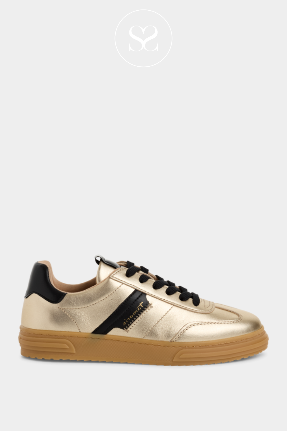 TAMARIS 1-23788-42 GOLD LEATHER SPORTY TRAINERS