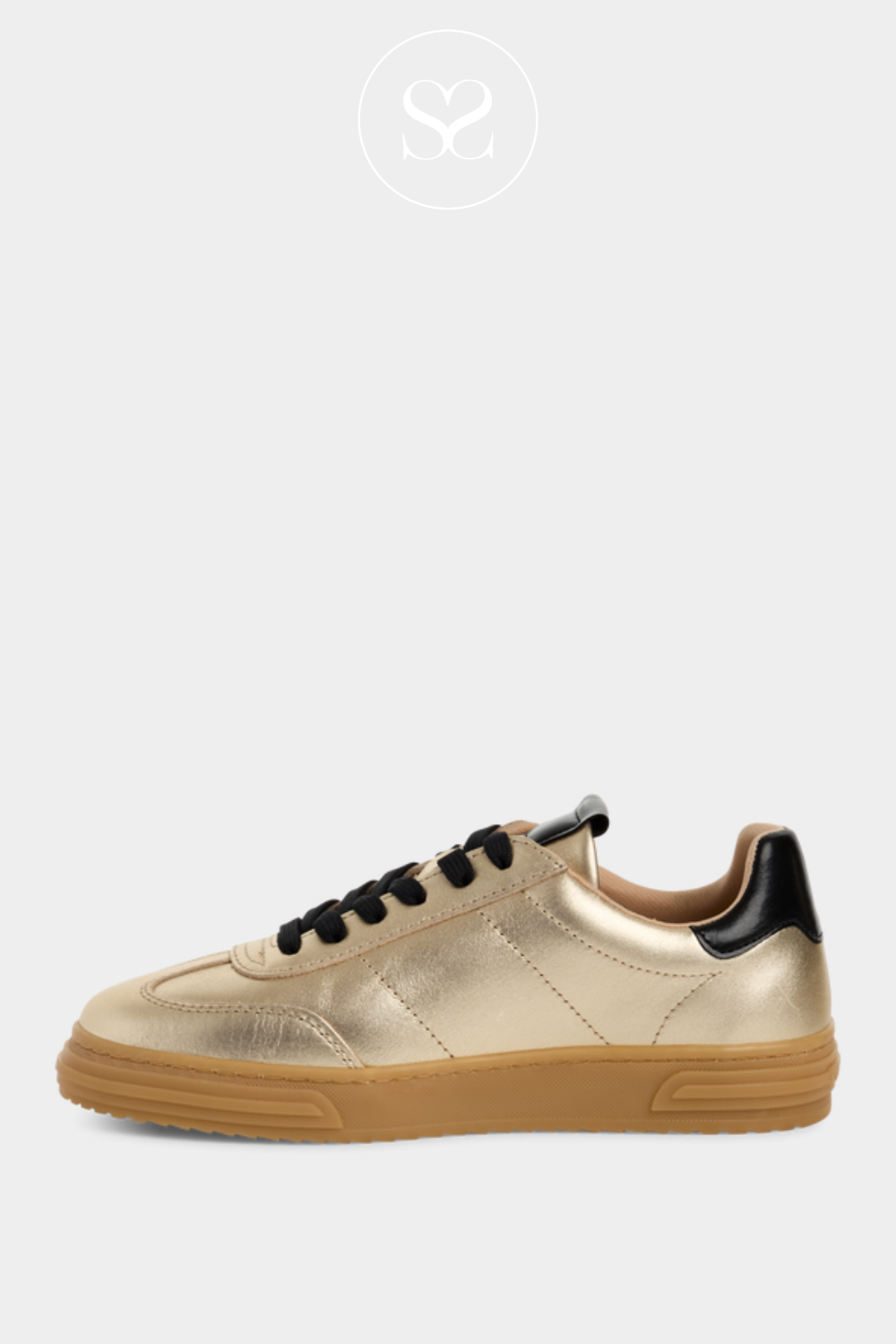 TAMARIS 1-23788-42 GOLD LEATHER SPORTY TRAINERS