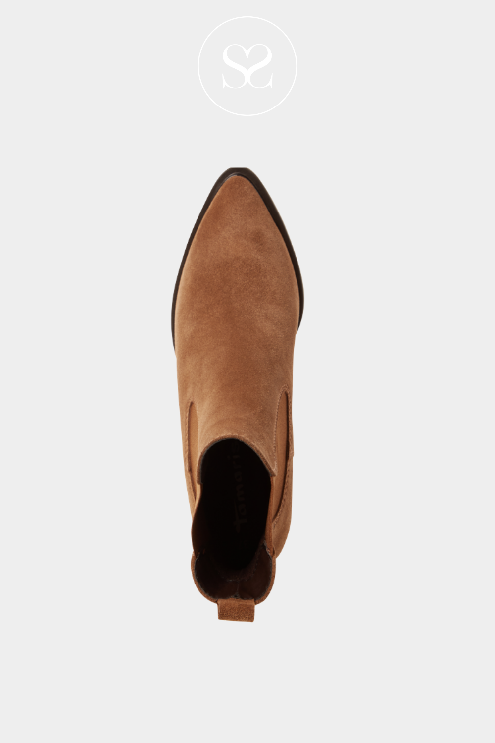 TAMARIS TAN SUEDE PULL-ON BLOCK HEEL BOOTS 1-25301-45