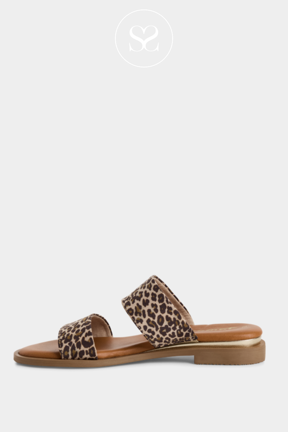 COMFORTABLE  ANIMAL PRINT LEATHER SLIDER SANDALS FROM TAMARIS
