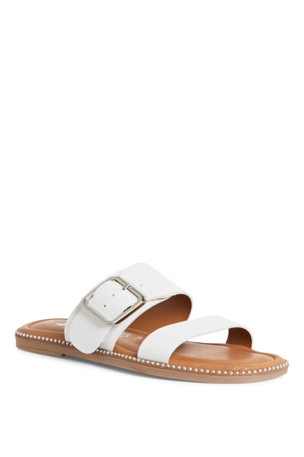 COMFORTABLE WHITE SLIDER SANDALS