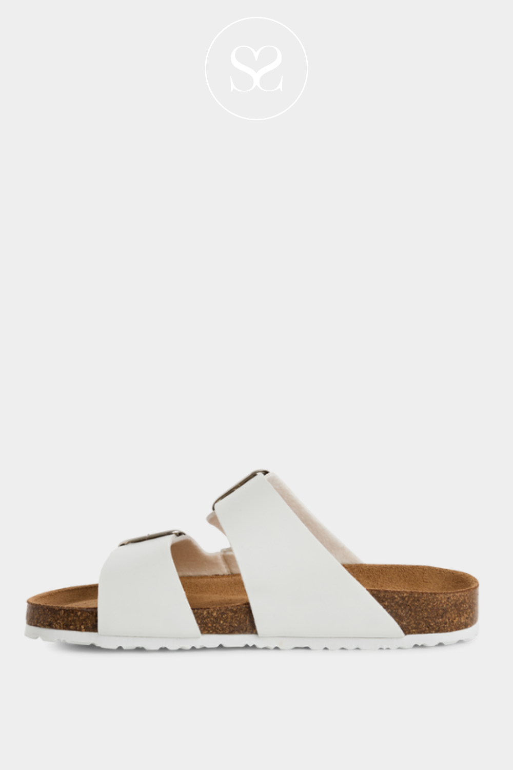 TAMARIS 1-27503-42 WHITE DOUBLE STRAP SLIDER SANDALS