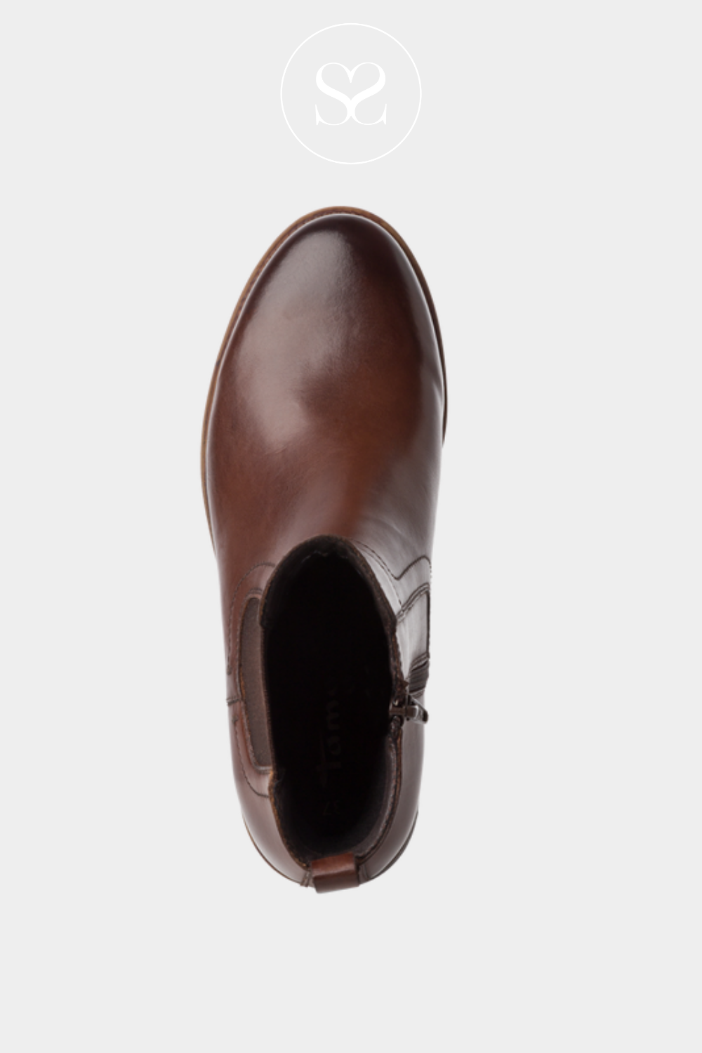 TAMARIS 125025 BROWN LEATHER FLAT CHELSEA BOOTS. TAMARIS FOR SALE PURCHASE TO BUY IRELAND.