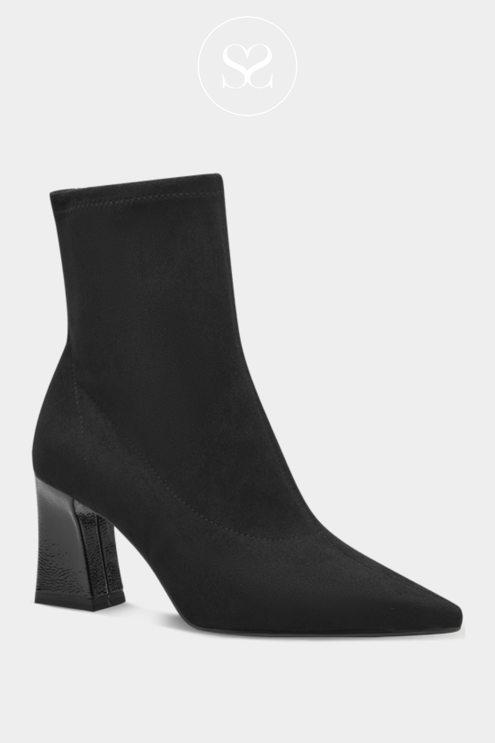 TAMARIS 1-25023 BLACK BLOCK HEEL SOCK BOOT WITH INNER ZIPS. TAMARIS FOR SALE PURCHASE TO BUY IRELAND.