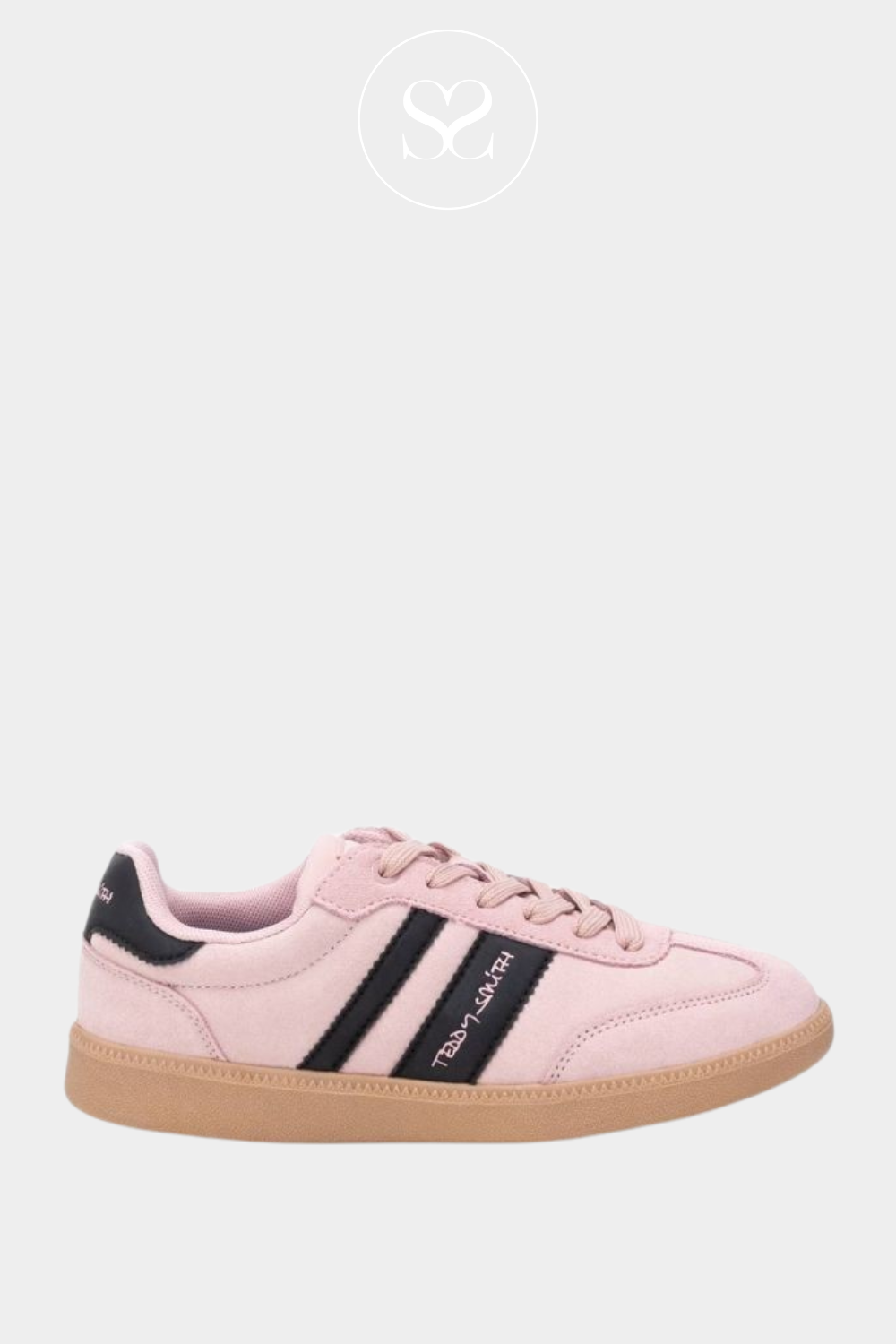 TEDDY SMITH 120123 PINK SUEDE LOW PROFILE TRAINERS