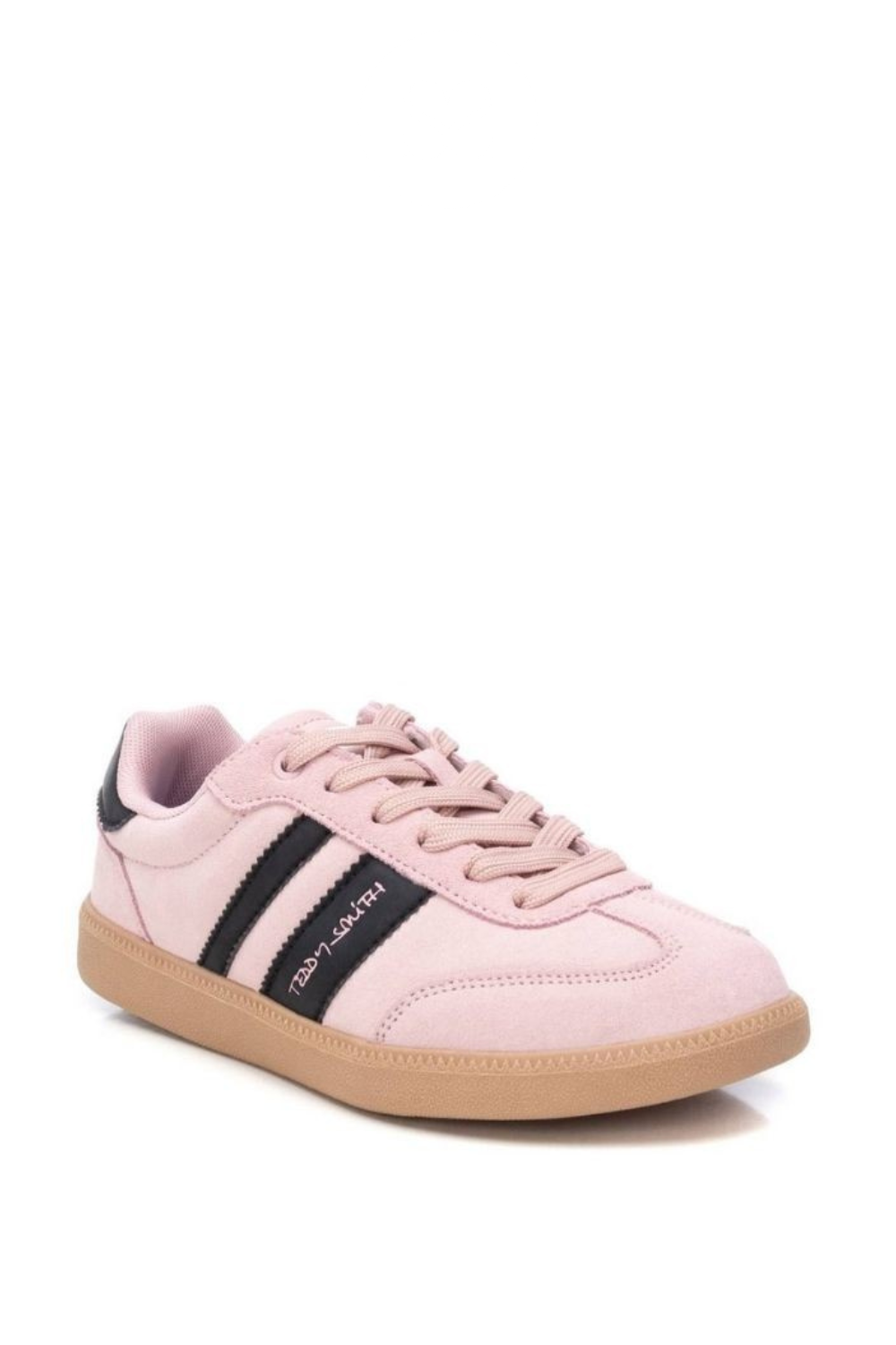 TEDDY SMITH 120123 PINK SUEDE LACE UP TRAINERS