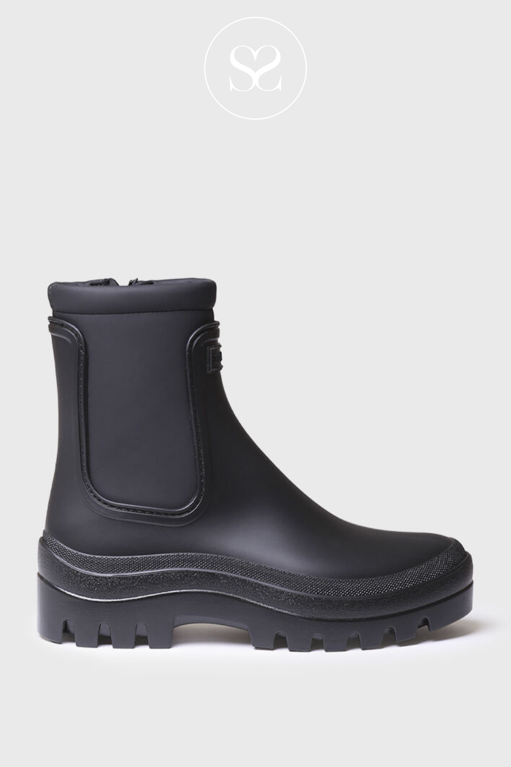 TONI PONS CASCAIS BLACK WATERPROOF WELLINGTON ANKLE BOOT WITH SIZE ZIP