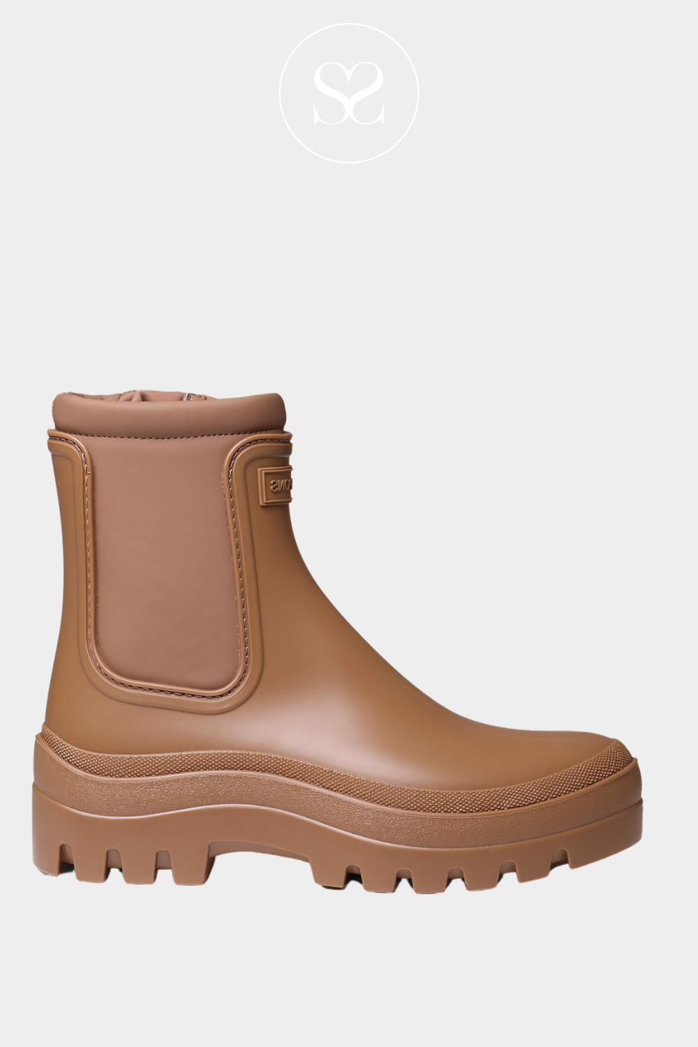 TONI PONS CASCAIS CAMEL WATERPROOF WELLINGTON ANKLE BOOT WITH INSIZE ZIP