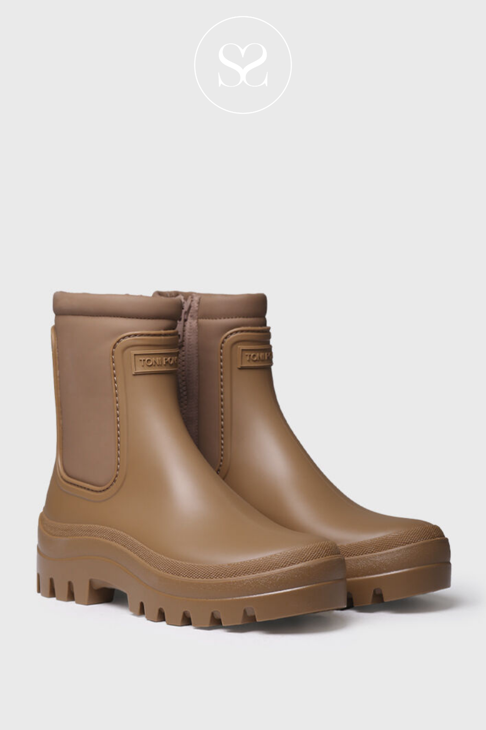 TONI PONS CASCAIS CAMEL WATERPROOF WELLINGTON ANKLE BOOT WITH INSIZE ZIP