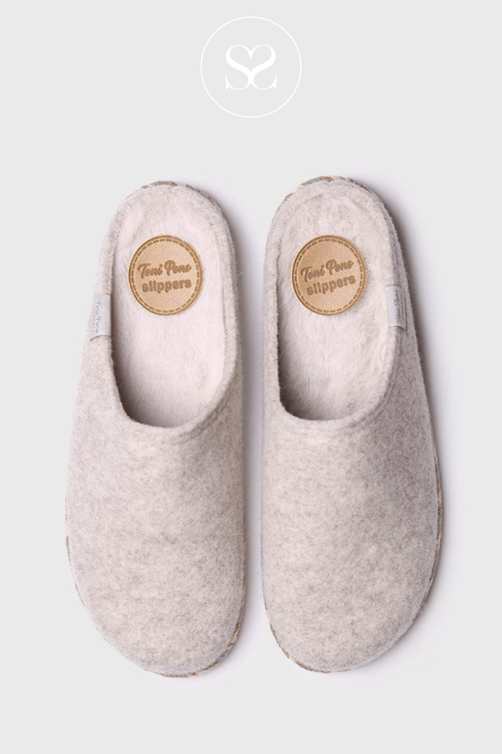 TONI PONS DELI FP ECRU WOOL LOOK SLIPPER 