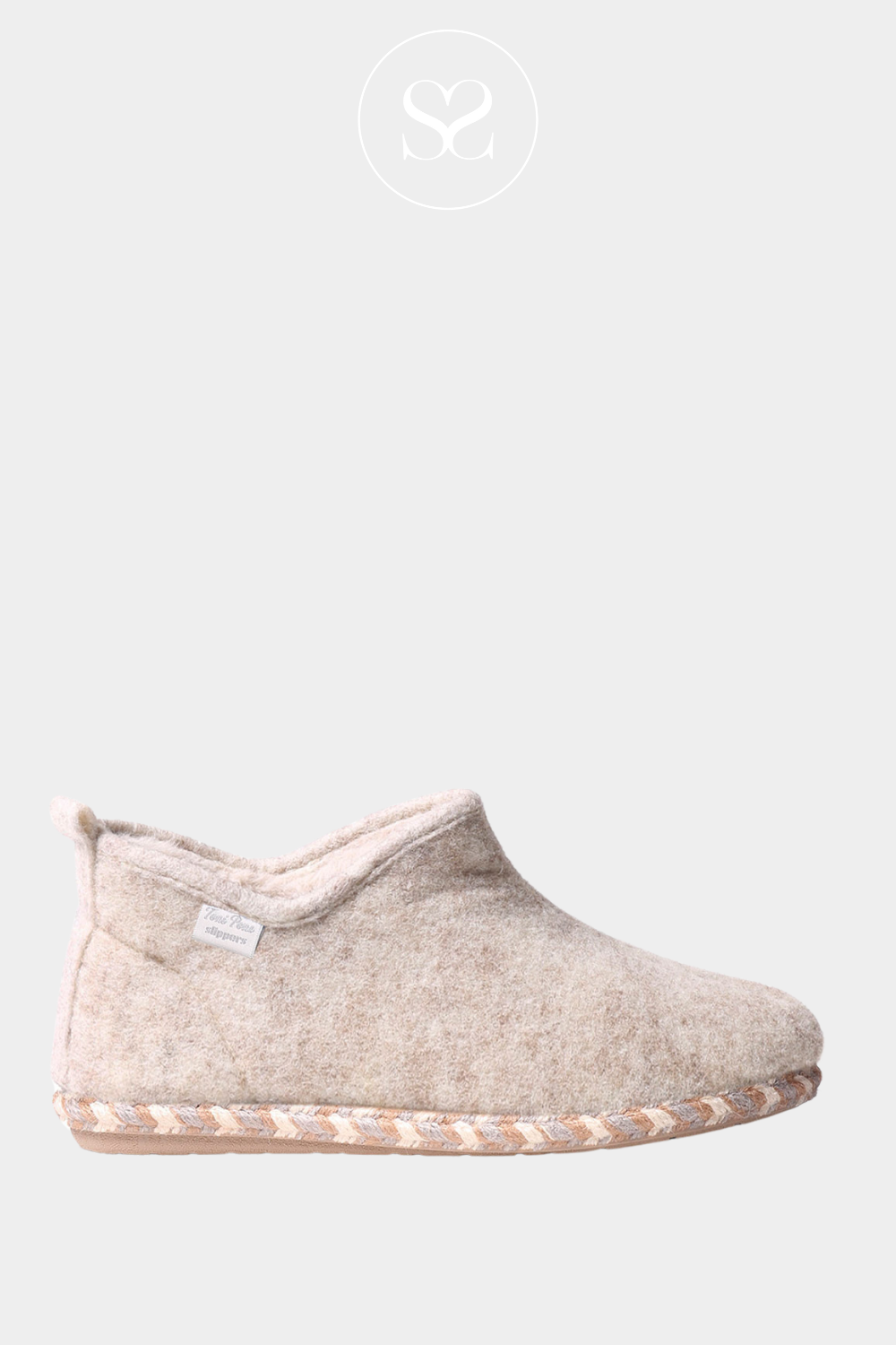 TONI PONS DUNA FP ECRU BOOT SLIPPERS WITH FLEECE LINING
