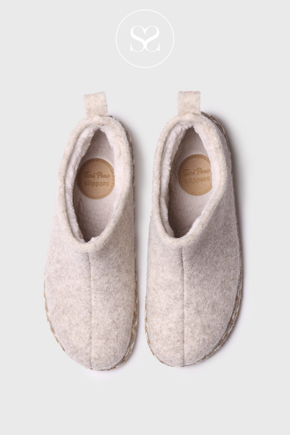 TONI PONS DUNA FP ECRU BOOT SLIPPERS WITH FLEECE LINING