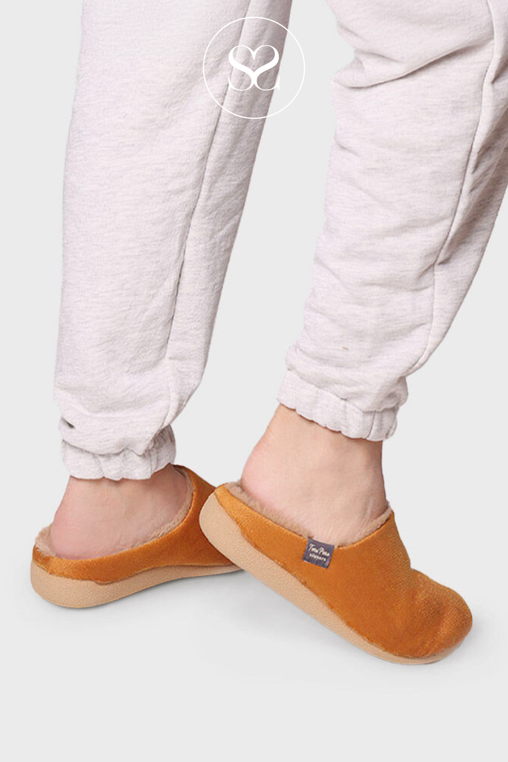 TONI PONS MOSUL BD TAN FABRIC SLIPPER WITH FLEECE INNER LINING