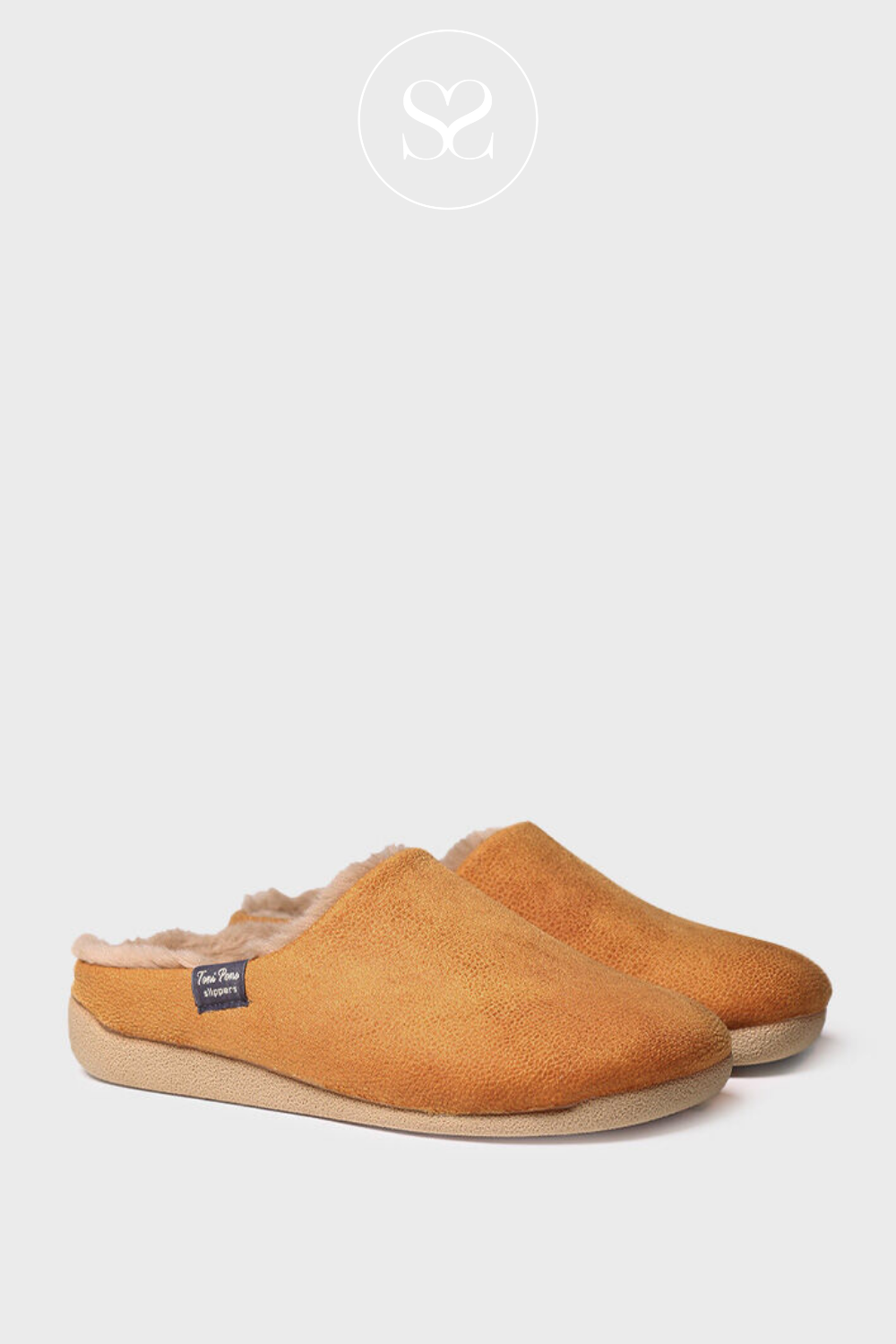 TONI PONS MOSUL BD TAN FABRIC SLIPPER WITH FLEECE INNER LINING