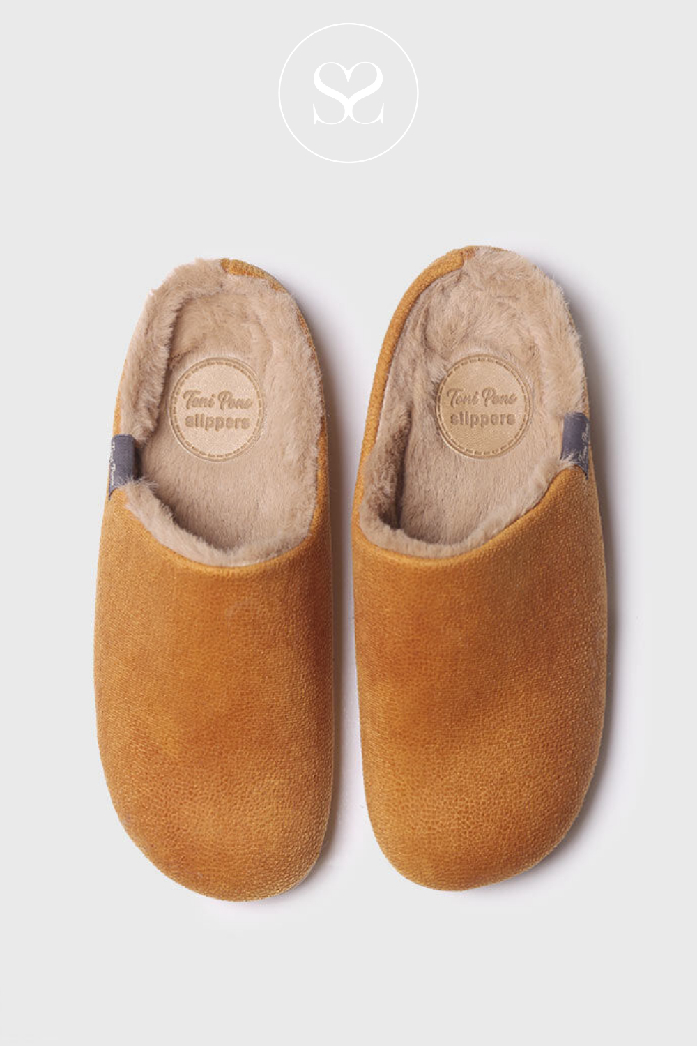 TONI PONS MOSUL BD TAN FABRIC SLIPPER WITH FLEECE INNER LINING