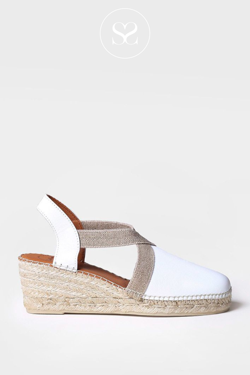 TONI PONS TOSSA WHITE LEATHER CLOSED TOE ESPADRILLE SUMMER WEDGE SANDALS