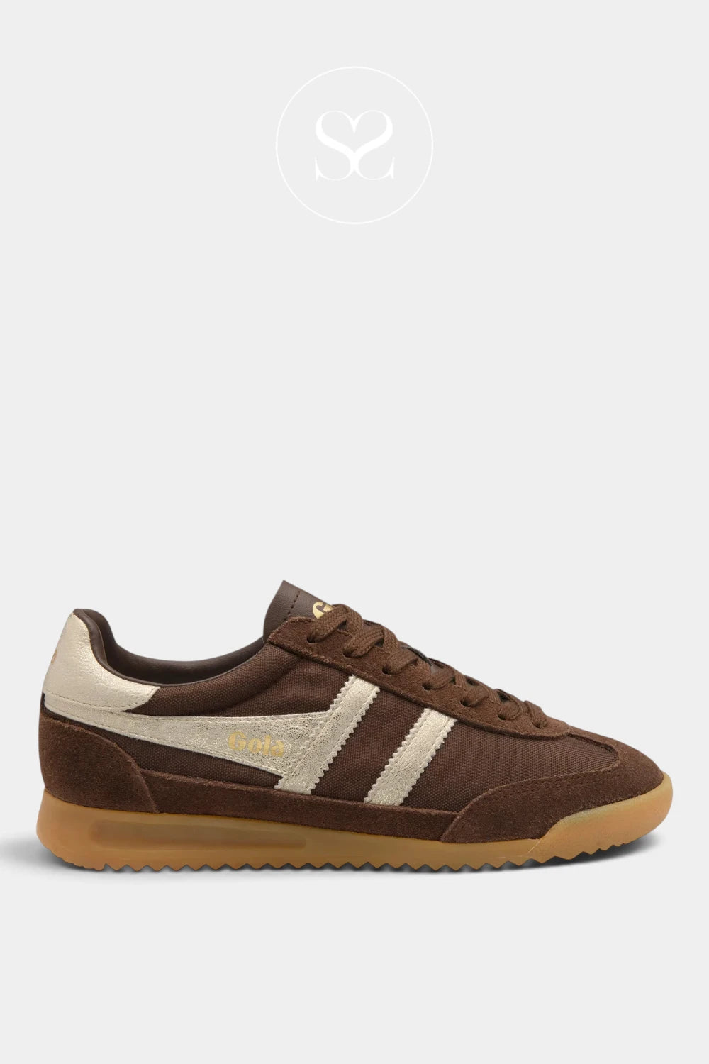 Gola Retro Dark Brown & Gold Trainers - Tornado CLB623TY for women - Ireland