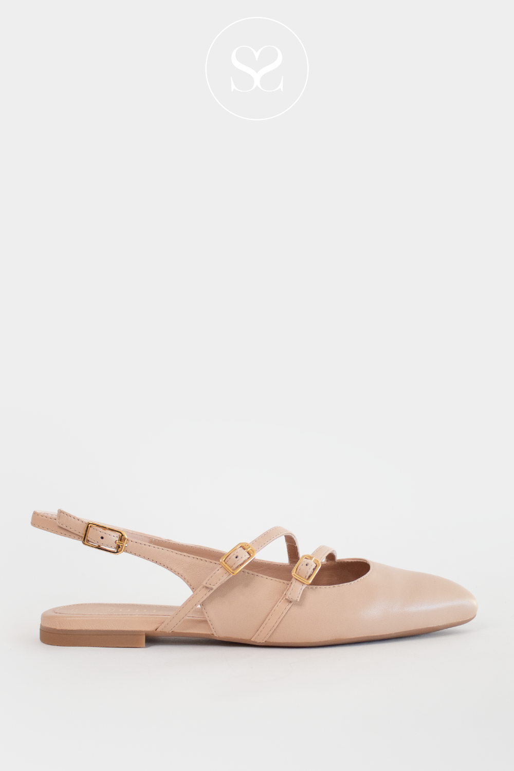 UNISA ALSIP NUDE LEATHER BLOCK HEEL SLINGBACK PUMPS
