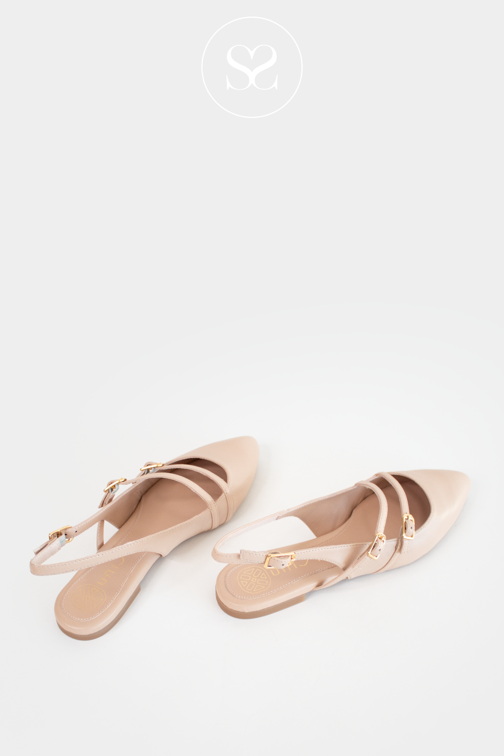 UNISA ALSIP NUDE LEATHER BLOCK HEEL SLINGBACK PUMPS