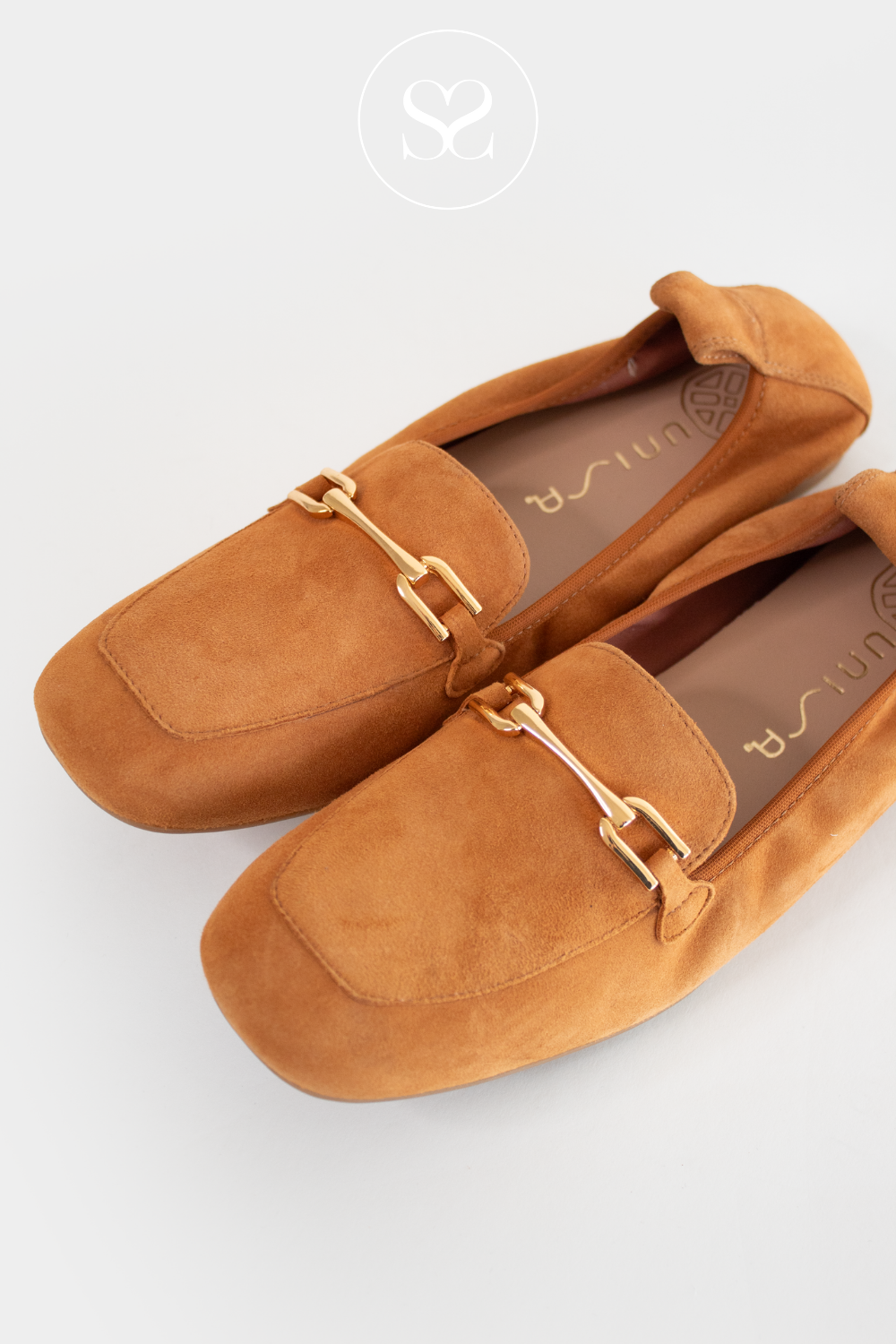 UNISA BAIRON TAN SUEDE PENNY LOAFERS