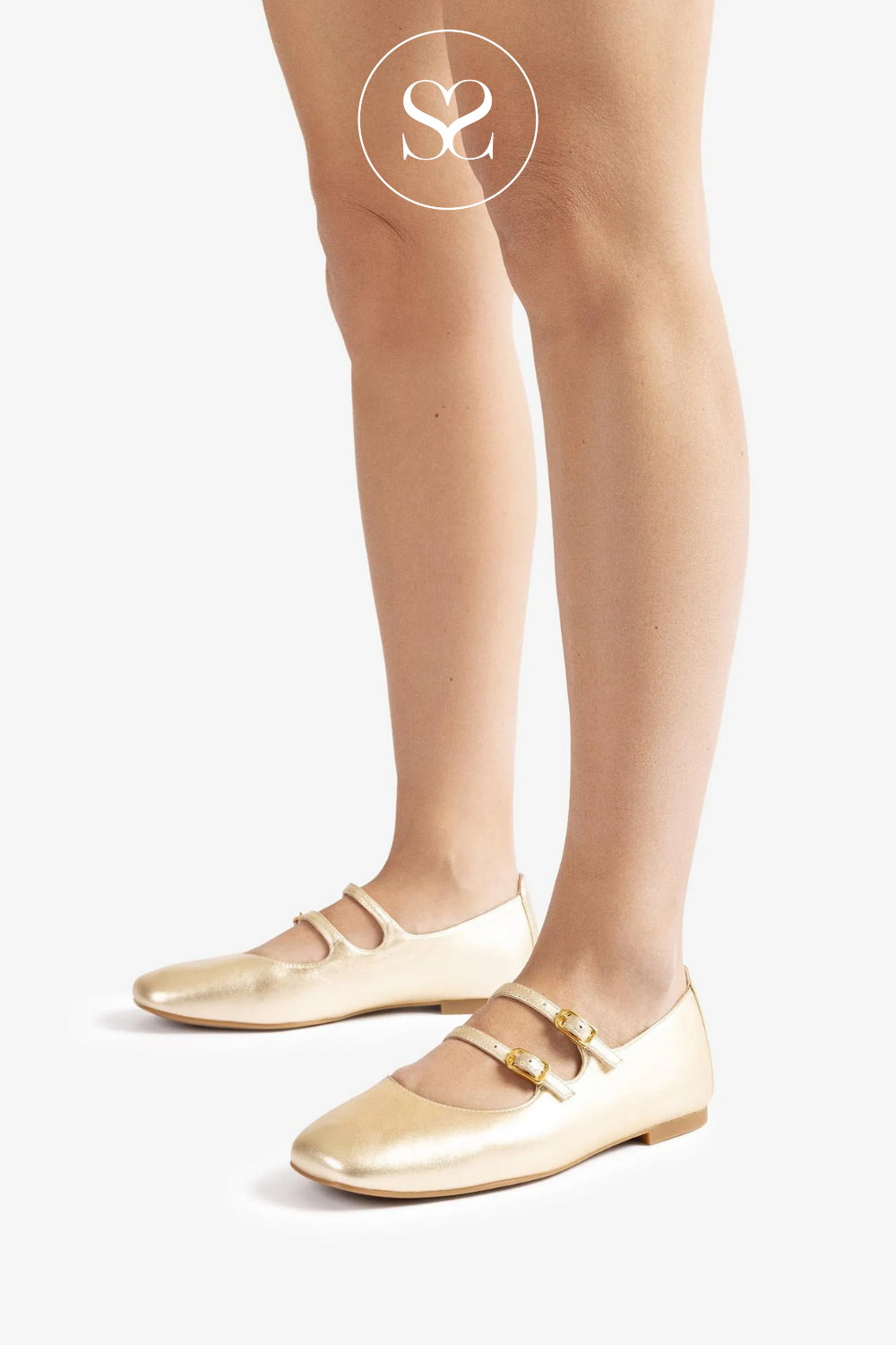 UNISA BERLEY SOFT GOLD LEATHER MARY JANE STYLE PUMPS