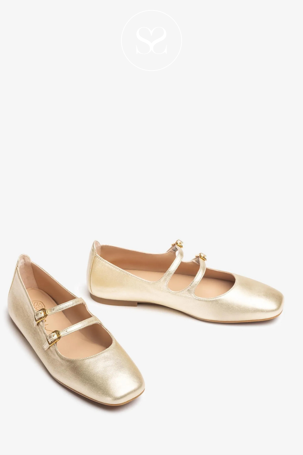 UNISA BERLEY GOLD LEATHER FLAT SHOE FOR SMART CASUAL OUTFITS OR WORKWEAR.