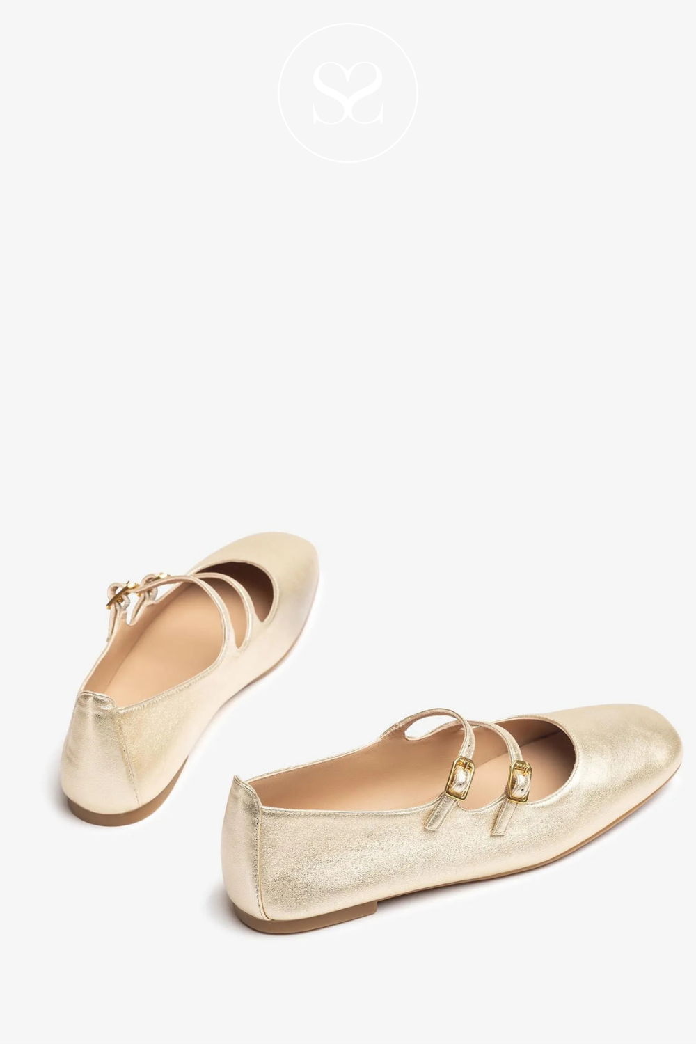 UNISA BERLEY SOFT GOLD FLAT PUMPS. TREND OF THE SEASON